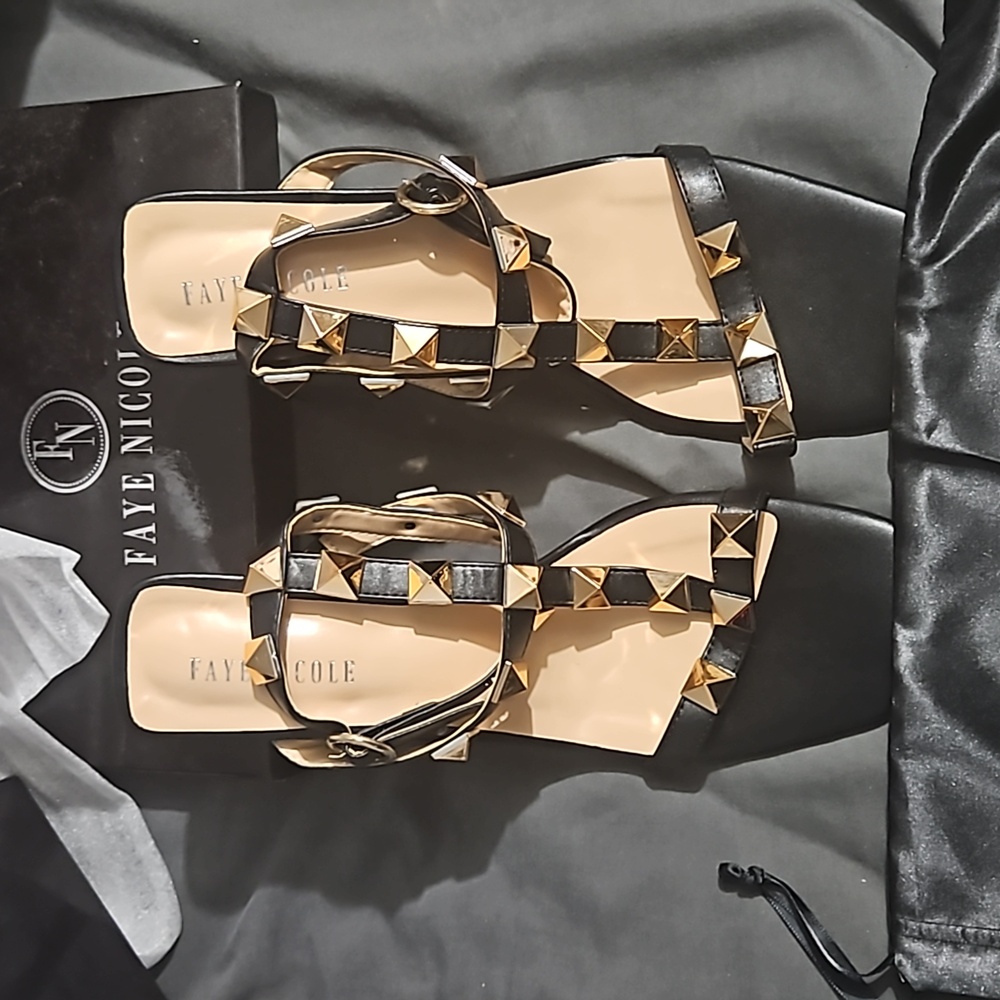 Black studded heels